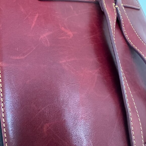 Dooney & Bourke Red Florentine Leather Zip Pod Backpack & Clutch Combo (Used) - Picture 12 of 16